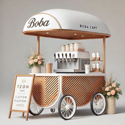 Soooo, we're been working on some concepts for a BOBA cart 👀👀👀 STAY TUNED. Catering Cart Ideas, Boba Cart, Smoothie Cart, Boba Station, Juice Cart, Coffee Buffet, Party Rental Ideas, Gerobak Dorong, Farmers Market Booth