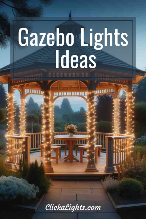 Transform your backyard with Gazebo Lighting Ideas! ✨🌟 

From twinkling fairy lights to romantic candlelight, we've got all the inspiration you need. 

Make the most of those summer nights, and create a magical atmosphere in your own yard. Don't miss out! Check It Out >> Backyard With Gazebo, Gazebo Lighting Ideas, Gazebo Lights, Backyard Lights, Gazebo Lighting, Aluminum Gazebo, Lights Ideas, Solar Pathway Lights, Romantic Candlelight