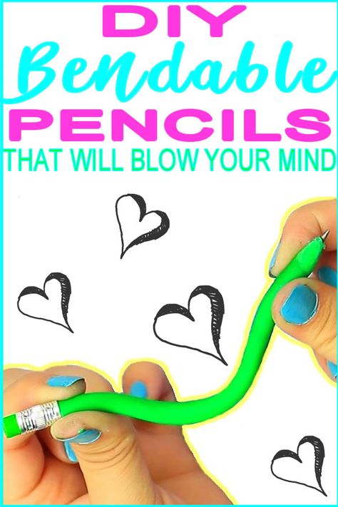 Totally MIND blowing DIY Bendable Pencils! How To Make Stretchy & Bendy Pencils! The best School Supplies Ideas! DIY School Supplies! Go back to school with this unique and one of a kind DIY stress relief pencils. Coolest crafts for kids, tweens and teens. Learn how to make a cute DIY pencil & get other great back to school craft ideas and activities. Decorating pens and pencils is a fun way to jazz up your school supplies. Check out the coolest DIY back school crafts now! Decorate Pencils, Coolest Crafts, Escuela Diy, Arts And Crafts For Teens, Diy School, Diy Back To School, Diy Pencil, School Creative, Back To School Crafts