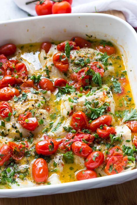 You searched for Cod - Little Broken Cod With Peppers And Onions, Cod With Tomatoes And Basil, Low Calorie Cod Recipes, Best Cod Recipes, Extra Tomatoes, Roast Tomatoes, Cod Fish Recipes, Fish Recipes Baked, Cod Recipe