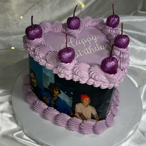 Theme was “20 and still obsessed with Justin Bieber” 💜💜 @justinbieber #justinbieber #justinbiebercake #bieberfever #heartcakes #vintagecakes #edibleimagecake #socalcake #orangecountycakes #occakes #thelayeredbakery #buttercreamcake #customcakes #weddingcakes Justin Bieber Bachelorette Party, Justin Bieber Birthday Party, Justin Bieber Themed Birthday Party, Justin Bieber Party Theme, Justin Bieber Birthday Party Ideas, Justin Bieber Happy Birthday, 23 Bday Cake, Justin Bieber Cake, Justin Bieber Party