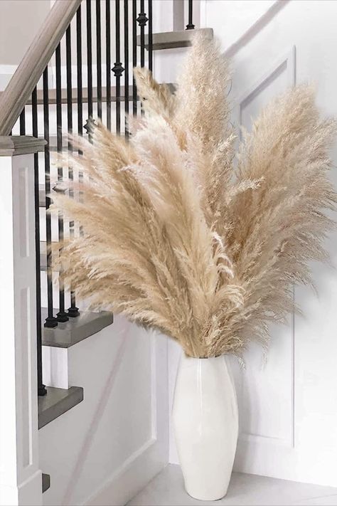 Responsibly harvested and packaged in eco-friendly materials, whether you're looking for a single piece or pampas grass bulk, our dried pampas grass aligns with your sustainable lifestyle choices. Tall Floor Vases, Dried Pampas, Grass Decor, Pampas Grass Decor, Grass Wedding, Floral Branch, Dry Plants, Boho Wedding Decorations, Tall Vases