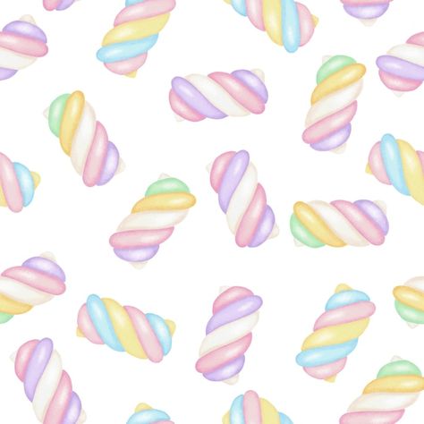 Marshmallow Cute, Rh Patterns, Candy Wallpaper, Candy Background, Candy Drawing, Candy Pattern, Marshmallow Pops, Happy Friendship, Free Business Card Mockup