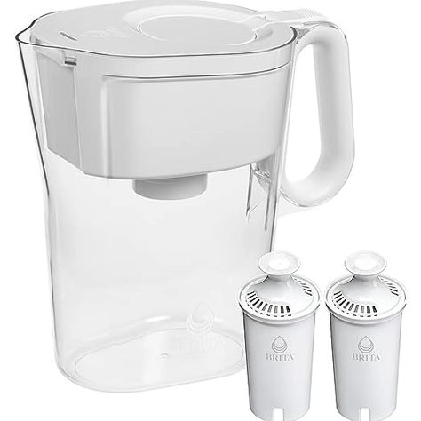 Brita Large 10 Cup Water Filter Pitcher with Smart Light Filter Reminder and 2 Standard Filtes, Made Without BPA, White (Packaging May Vary) (1512822) Brita Water Bottle, Brita Pitcher, Brita Water Filter, Brita Filter, White Packaging, Water Filter Pitcher, Soda Makers, Water Coolers, Reusable Water Bottles