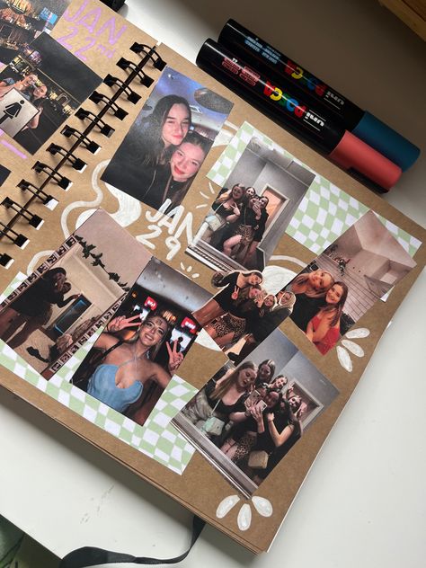 Notebook Of Memories, Friend Birthday Scrapbook, Trendy Scrapbook Ideas, Cute Scrapbooking Ideas, School Year Scrapbook Ideas, Scrapbook Covers Ideas, Brown Scrapbook Ideas, Photo Book Ideas For Best Friend, Birthday Journal Ideas Scrapbook