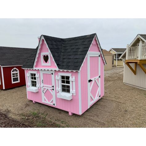 Little Cottage Company Victorian Playhouse & Reviews | Wayfair Victorian Playhouse, Cedar Playhouse, Luxury Playhouses, Playhouse Kits, Cottage Victorian, Gingerbread Trim, Outdoor Playhouse, Gingerbread Diy, Drip Edge