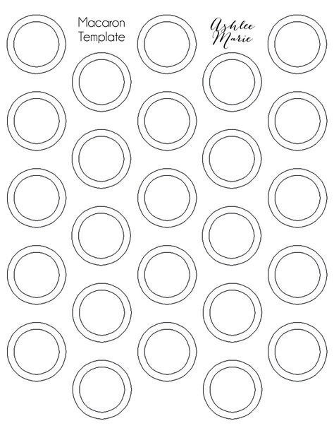 Printable+1+Inch+Macaron+Template+Circle Macaroon Template, Mint Macarons, Piping Templates, Macarons Recipe Easy, Royal Frosting, Kue Macaroon, Macaron Template, Macaroon Cookies, How To Make Macarons