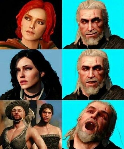 Geralt And Ciri, The Witcher Game, Funny Gaming Memes, Witcher 3, Fandom Memes, Wild Hunt, The Witcher 3, Bloodborne