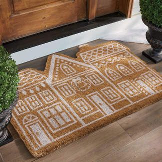 Gingerbread Village Coir Door Mat Boho Halloween Decor, Christmas Door Mat, Gingerbread Decor, Gingerbread Christmas Decor, Gingerbread Village, Halloween Door Mat, Unique Cookies, Real Christmas, Christmas Doormat