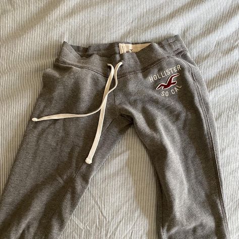 Low rise vintage Hollister sweatpants Slight... - Depop Thrifting Ideas, Low Rise Sweatpants, Thrift List, Thrift Board, Hollister Clothes, Hollister Vintage, Hollister Sweatpants, Kiss Outfits, Vintage Sweatpants