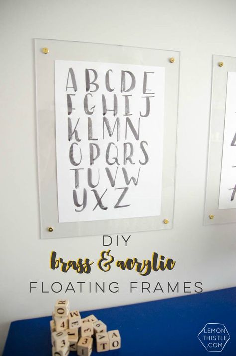 DIY brass and acrylic floating frames- for a fraction of the cost! So modern, I love it! Diy Crafts Ideas, Frames Diy, Floating Acrylic Frame, Floating Picture Frames, Acrylic Picture Frames, Lab Design, Floating Frames, Acrylic Photo Frames, Modern Crafts