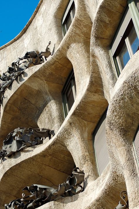 Casa Milà | Antonio Gaudi's La Pedrera. Casa Milà, commonly … | Flickr Gaudi Buildings, Casa Mila, Gaudi Architecture, Apartment Block, La Pedrera, Antonio Gaudí, Beige Stone, The Observer, Antoni Gaudi