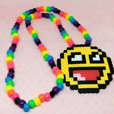 awesome face kandi perler necklace !! 🫧🫧🫧 [sold!] 🫧🫧🫧 ♡ check out my page for tons of other kandi + jewelry content >:3 ♡ handmade with love by me! ♡ freebies with every order! thank you for your support <33 🫧🫧🫧 shares are greatly appreciated! you are helping me grow my small business <3 PLUR!! 🫶🌈 #kandi #kandikid #smallbusiness #smallbiz #kandibusiness #scenekid #kidcore #fairykei #decorakei #dreamcore #kandinecklace #awesomeface #2000snostalgia #nostalgia Perler Necklace, Jewelry Content, Kandi Necklace, Kandi Perler, Diy Gift Set, Kandi Bracelets, Costume Necklaces, Silver Bead Necklace, Music Jewelry