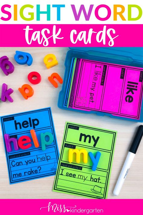 Word Work Kindergarten, Sight Word Centers, Sight Word Fun, Writing Sight Words, Teaching Sight Words, Word Work Centers, Kindergarten Ela, Kindergarten Centers, Sight Words Kindergarten