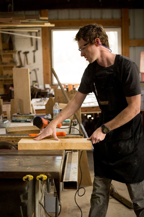 Maker Stories: North State Woodshop - Glisten and Grace Woodshop Photography, Carpentry Photography, Woodworking Photography, Photography Topics, Carpenter Photography, Carpenter Work, Upstairs Loft, Environmental Portraits, Lane Furniture