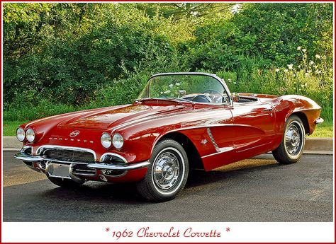 1962 Chevrolet Corvette, Chevrolet Corvette C1, Old Corvette, 1962 Corvette, Vintage Corvette, Red Corvette, Classic Corvette, Corvette Convertible, Cars Classic