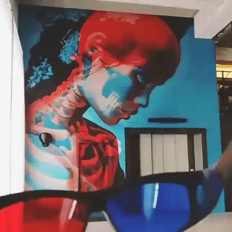 Double Exposure Murals That Show Multiple Artworks with 3D Glasses « Adafruit Industries – Makers, hackers, artists, designers and engineers! Psy Art, 3d Street Art, 3d Glasses, Street Art Graffiti, Street Artists, Blue Art, Double Exposure, Best Funny Pictures, Graffiti Art