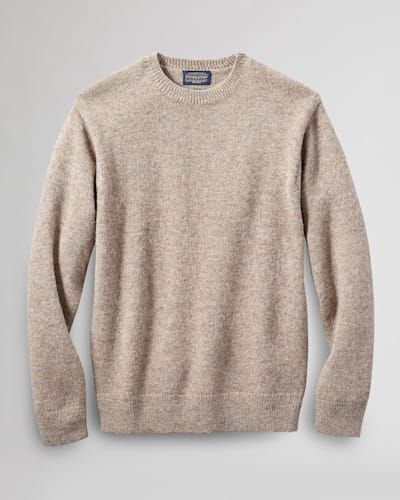 A Classic All-Ages Gift, This Men's Pullover Sweater Is Knit From Warm, Pure Shetland Wool Sourced From Sheep Ranchers In New Zealand. Naturally Odor- And Stain-Resistant, It’S A Cool-Weather Favorite You'll Want In More Than One Color. 100% Shetland Wool Machine Wash Imported | MEN'S SHETLAND WASHABLE WOOL CREWNECK Men’s Fall Clothing, Mens Wool Sweaters, Shetland Sweater, Knit Sweater Men, Christmas Outfit Men, Boys Fall Fashion, Crew Neck Sweater Men, Oatmeal Sweater, Men Crewneck