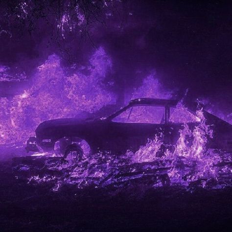 Car On Fire Aesthetic, On Fire Aesthetic, Car On Fire, Fire Aesthetic, Purple Aesthetic Background, Dark Purple Wallpaper, Violet Aesthetic, Purple Car, Purple Vibe