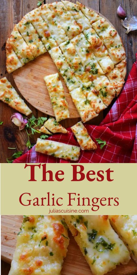 Light Starters Appetizers, Best Starters Recipes, Garlic Fingers Homemade, Garlic Cheese Fingers, Garlic Fingers Recipe, Bread Dishes Recipes, Pizza Delight Garlic Fingers Recipe, Easy Starters Recipes, Starters Recipes Vegetarian