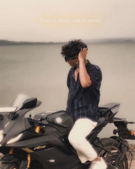 ALIVE… . . #bike #post #r15v4 #yahama Photo Pose For Man With Bike, R15 Pose, R15 Bike Poses Men, Bike Poses Men, Pose With Bike, Bike Pose, Poses Men, Clever Captions, Bike Poster