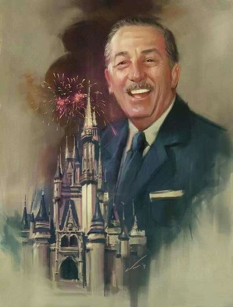 Walt Disney painting Cinderella's Castle, Walter Elias Disney, House Cartoon, Retro Disney, Mouse House, Disney Dreams, Disney Fanatic, Disney Side, Disney Photos