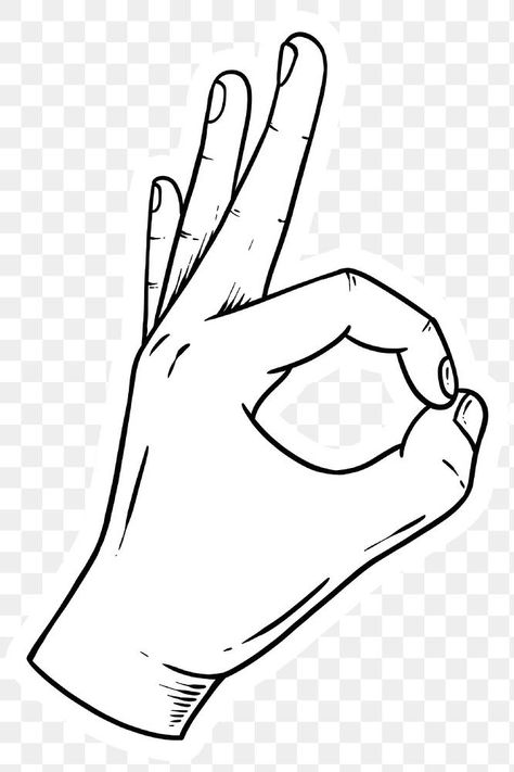 Ok hand sign drawing sticker design element | free image by rawpixel.com / Noon Ok Hand Sign Tattoo, Ok Hand Sign Drawing, Hand Sign Drawing, Hand Sign Tattoo, Holi Drawing, Hand Gesture Drawing, Ok Hand Sign, Emoji Tattoo, Sign Drawing