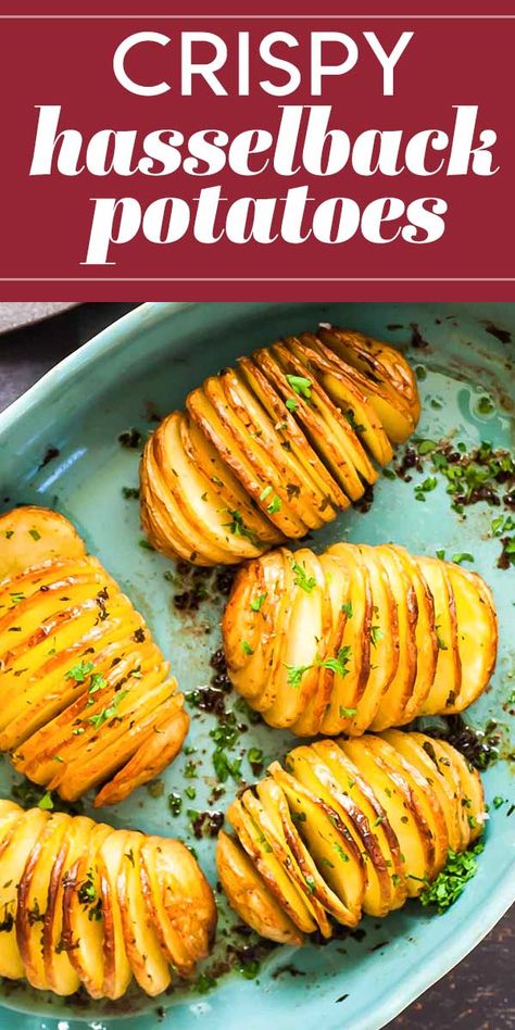 Roast In The Oven, Hasselback Potatoes, Potato Recipes Side Dishes, Potato Sides, Potato Side Dishes, Baked Potatoes, Snacks Für Party, Simply Recipes, Potato Dishes