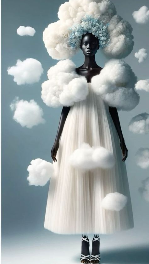 Cloud Halloween Costume, Cloud Goddess, Surrealist Fashion, Outer Space Costume, Cloud Fashion, Cloud Costume, Cloud Dress, Disney Outfits Women, Clever Halloween Costumes