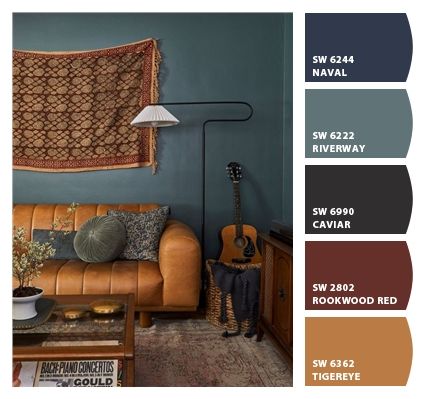 ColorSnap by Sherwin-Williams – ColorSnap by brittanyb7046 Man Cave Color Palette, Masculine Color Palette Colour Schemes, Man Cave Paint Colors, Man Cave Color Scheme, Painted Pallets Ideas, Orange Living Room Walls, Masculine Color Palette, Man Cave Colors, Blue And Orange Living Room