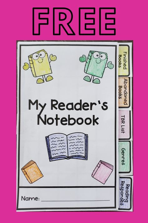 Have your 4th or 5th grade students record their independent reading in this notebook during Reader's Workshop. Tabs include: Finished Books, Abandoned Books, To Be Read List, Genres, & Reading Responses. Book Projects Middle School, Reading Notebooks, Book Tasting, Readers Notebook, Reading Notebook, Reading Notes, Kindergarten Art Projects, Reading Logs, Middle Grade Books