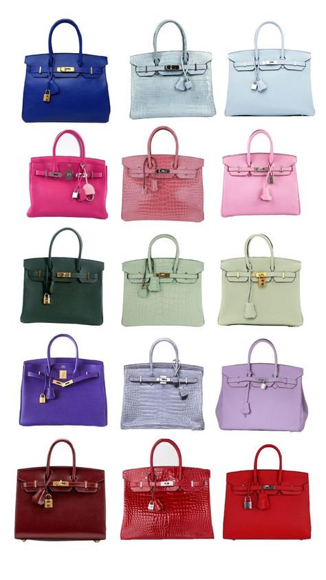 birkin bag blue pink green purple and red crocodile etc Rich Outfits, Vintage Designer Bags, Birkin Handbags, Luxury Bags Collection, Expensive Handbags, Girly Bags, Accessories Bags Shoes, Kelly Bag, Luxury Purses