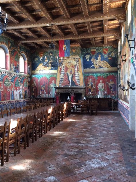 Castello di Amorosa Great Hall Medieval Great Hall, Palatial Interiors, Medieval Interior, Historical Interior, Bed Crown, Chateau Style, Historical Eras, Medieval Wedding, Castles Interior