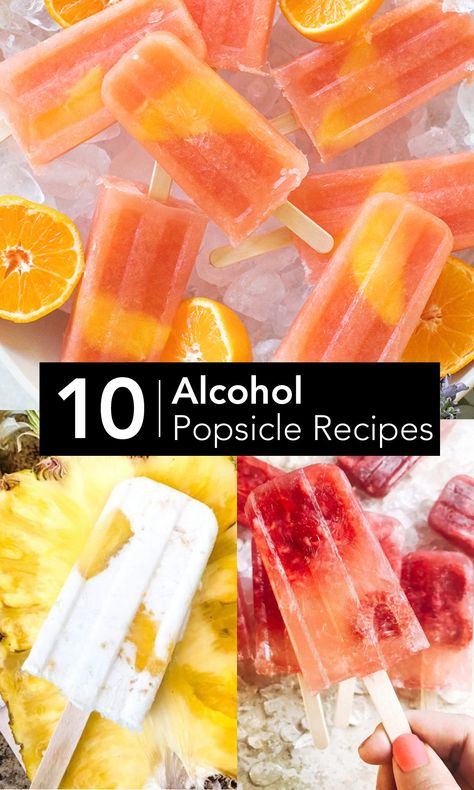 10 Alcohol popsicle recipes. Learn how to make alcohol popsicles at home this Summer. A frozen cocktail and treat thats perfectly refreshing for Summer. #Cocktails #Alcohol #AlcoholPopsicles #Popsicles #AlcoholFreezePops Vodka Popsicles, Freeze Pop Recipes, Alcohol Popsicles, Margarita Popsicles, Adult Popsicles, Boozy Pops, Boozy Ice Pops, Popsicle Cocktail, Alcoholic Popsicles