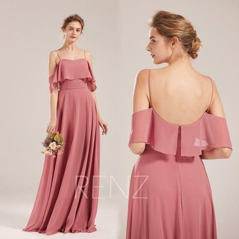 Bridesmaid Dresses Old Rose, Old Rose Bridesmaid Dress, Old Rose Gown, Old Rose Dress, Off Shoulder Party Dress, Straps Wedding Dress, Rose Bridesmaid, Rose Bridesmaid Dress, Wedding Dress Open Back