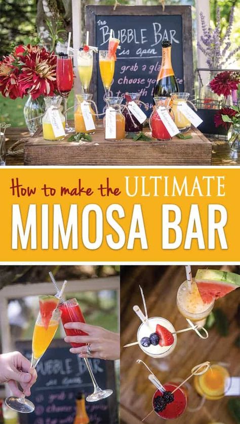 Mimosa Bar Recipe, Mimosa Party, Classic Mimosa, Bellini Bar, Wedding Shower Brunch, Kids Brunch, Brunch Party Decorations, Mimosa Brunch, Teen Halloween