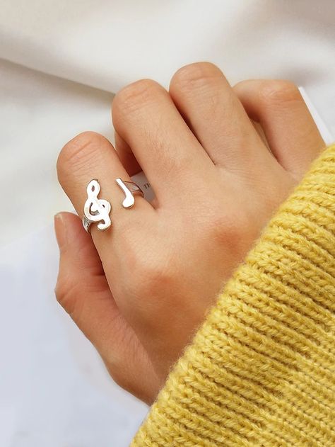 Music Note Design, Music Note Ring, Music Jewelry, Jewelry Bracelets Silver, Snake Design, Notes Design, Music Note, Silver Jewelry Rings, Silver Engagement Rings