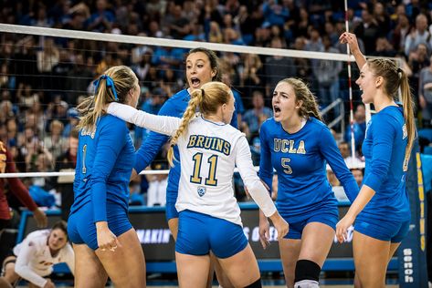 UCLA Women's Volleyball vs. USC @ Pauley Pavilion Ucla Aesthetics, Ucla Volleyball, Volleyball Libero, Women's Volleyball, Dream College, Women Volleyball, Beach Volleyball, Volleyball, Vision Board