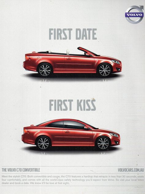 https://flic.kr/p/2e1Z12W | 2012 Volvo C70 Convertible Aussie Original Magazine Advertisement Volvo C70 Convertible, Volvo Advertising, Volvo Convertible, Volvo C70 T5, Funny Marketing, Volvo Car, Minimalist Poster Design, Vintage Automobiles, Volvo 850