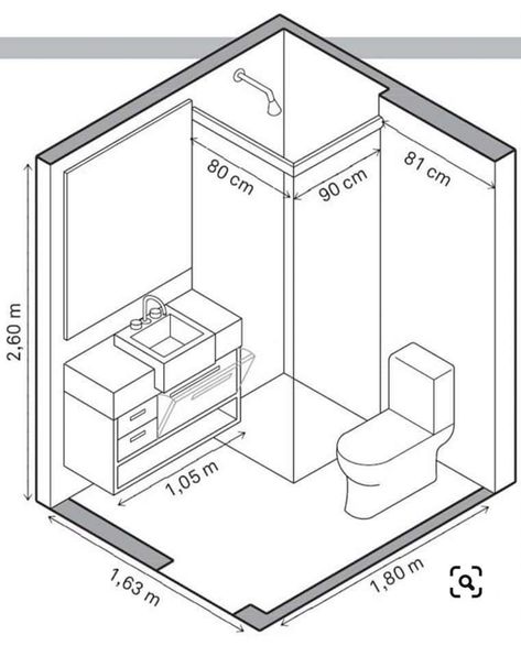 Toilet Dimensions, Top Bathroom Design, Small Bathroom Layout, Bathroom Dimensions, Bathroom Plans, Bathroom Floor Plans, Toilet Sink, Bad Inspiration, Small Bathroom Makeover