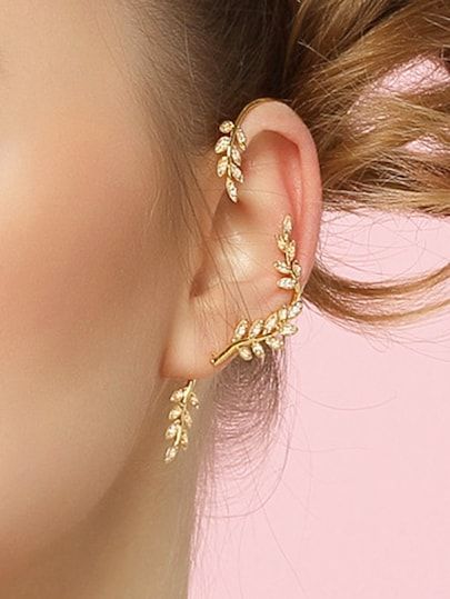 Shop Leaf Design Ear Climber Leaf Ear Cuffs, Formal Earrings, 14k Gold Hoop Earrings, Formal Jewelry, Ear Climbers Earrings, Abstract Earrings, Hammered Hoop Earrings, Ear Climber, Gold Leaf Earrings