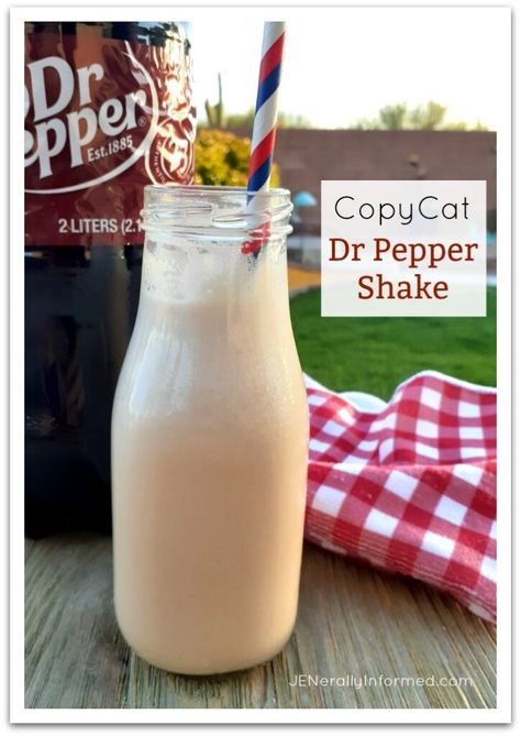 CopyCat Dr Pepper Shake - Jenerally Informed Dr Pepper Shake Recipe, Fursuit Design, Pie Milkshake, Frozen Yogurt Popsicles, Italian Cream Soda, Turtle Brownies, Best Summer Ever, Pineapple Lemonade, Cocktail Drinks Alcoholic