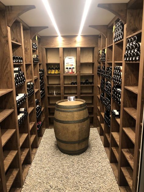 Aménagement cave à vin Wine Cave Design, Cave A Vin, Chalet Interior Design, Wine Cellar Basement, Shiplap Wall Diy, Panic Rooms, Wine Cave, Barrel Room, Home Wine Cellars