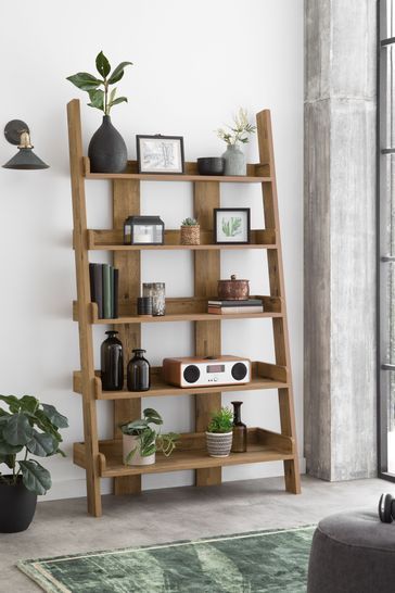 Shelving Unit Decor, Ladder Shelf Decor, Corner Ladder Shelf, Rustic Ladder, Ladder Bookshelf, Oak Shelves, Wooden Ladder, Ladder Shelf, Furniture Collections