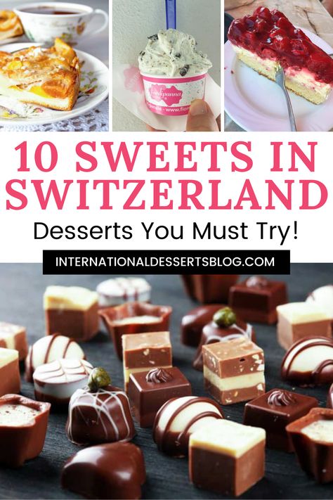 Essen, Switzerland Desserts Recipes, Swiss Dessert Recipes, Deserts From Around The World, Swiss Desserts Traditional, Easy Desserts From Around The World, European Christmas Desserts, Switzerland Food Traditional, Switzerland Food Recipes