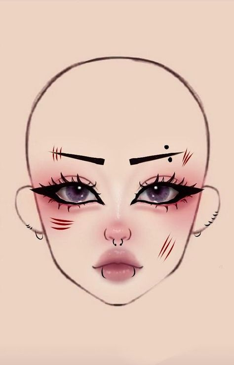 Simple Cute Halloween Makeup, Makeup Halloween Simple, Makeup Looks Drawing, Makeup Ideas Drawing, Makeup Tutorials Step By Step, Make Up Guide, Maquillage Halloween Simple, Holloween Makeup, Asian Makeup Tutorials