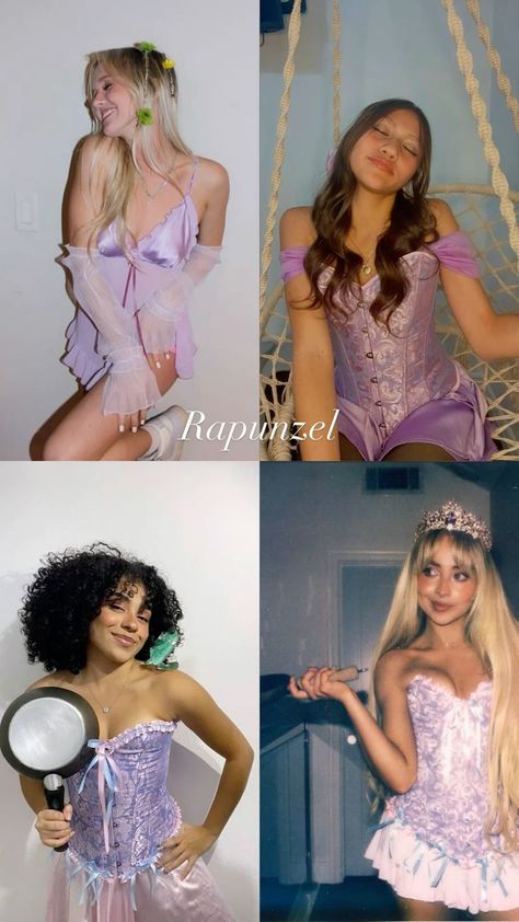 Repunzle Outfit Idea, Tangled And Flynn Rider Costume, Mystical Costume Ideas, Rapunzel Aesthetic Costume, Brunette Rapunzel Costume, Rapunzel Halloween Costume Women, Sharpay And Gabriella Costume, Flynn Rider And Rapunzel Costume, Tangled Outfit Ideas