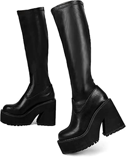 Knee High Boots Platform, High Boots Platform, Big Calves, Elastic Boots, Boots Zipper, Punk Boots, Boots Platform, Sock Boots, Socks And Heels