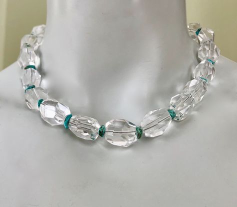 Ice Jewelry, Rock Crystal Necklace, Keshi Pearl Necklace, Sparkly Necklace, Turquoise Statement Necklace, Crystal Statement Necklace, Chunky Statement Necklace, Artisan Bracelets, Nugget Necklace