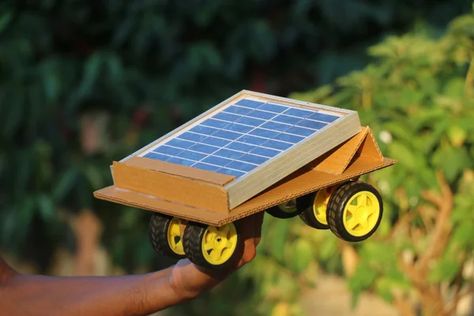 How to Make Solar Powered Car With Powerful Torque in a Very Easy Way : 5 Steps (with Pictures) - Instructables Solar Powered Cars, Solar Car, Solar Projects, Circuit Projects, Car Projects, Electronics Projects, Solar Powered, Solar Power, Solar Panels